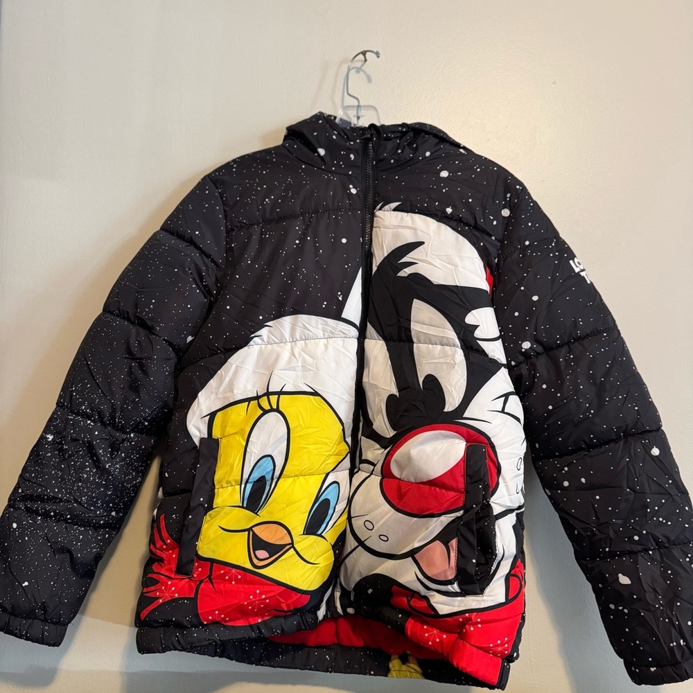 Looney Tunes x Members Only Puffer Jacket – Tweety & Sylvester – Size L - Picture 4 of 5